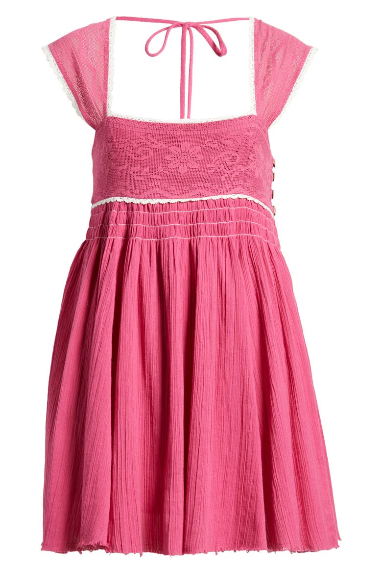 Heartland Embroidered Bodice Cotton Minidress, Alternate, color, ISLAND FLOWER