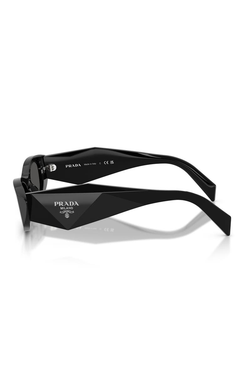 50mm Oval Sunglasses, Alternate, color, BLACK / DARK GREY