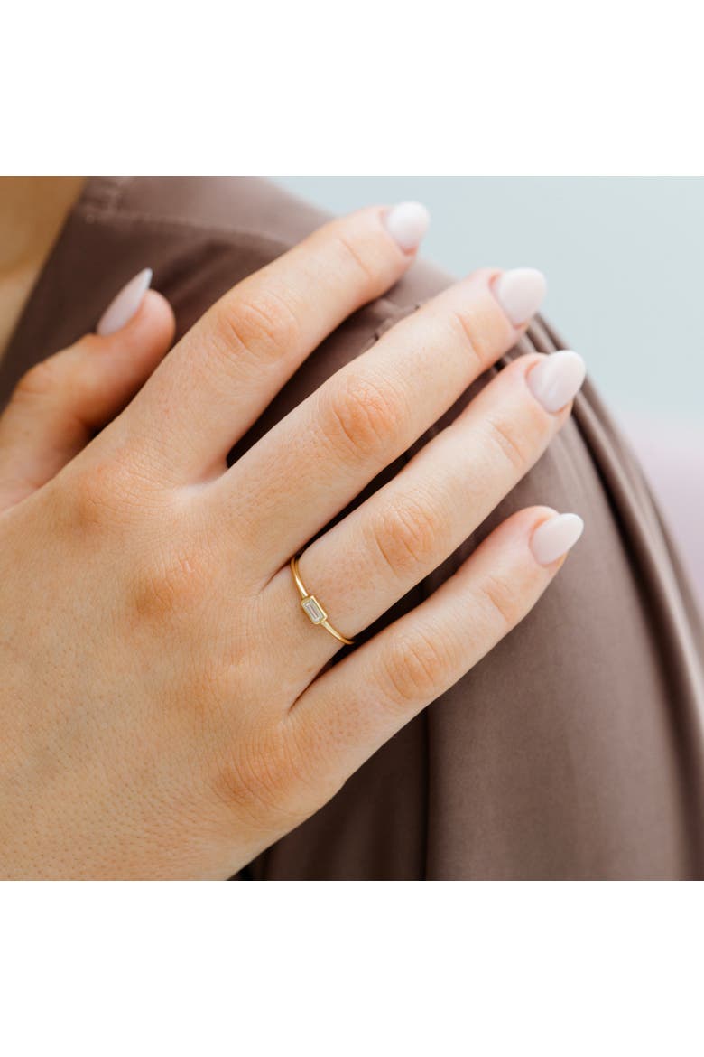 Single Baguette Ring, Alternate, color, Gold