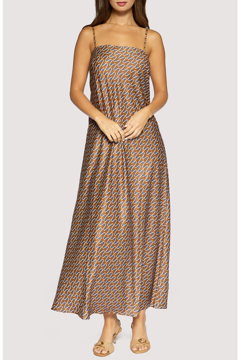 Nights in Capri Maxi Dress, Main, color, BROWN-MULTI