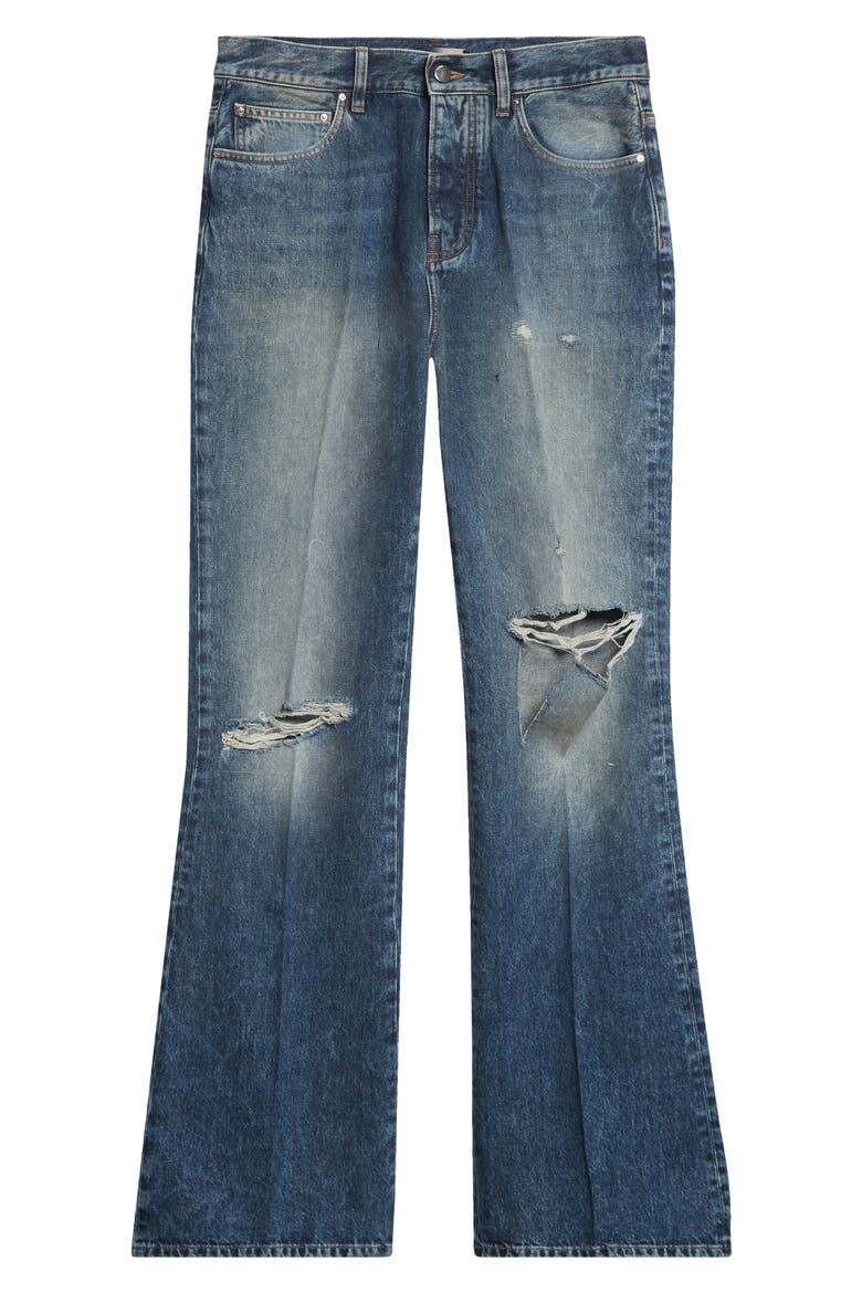 Slashed Straight Leg Jeans, Alternate, color, DENIM LAPIS