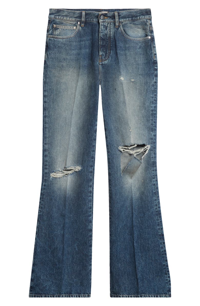AMIRI Slashed Straight Leg Jeans, Alternate, color, Denim Lapis