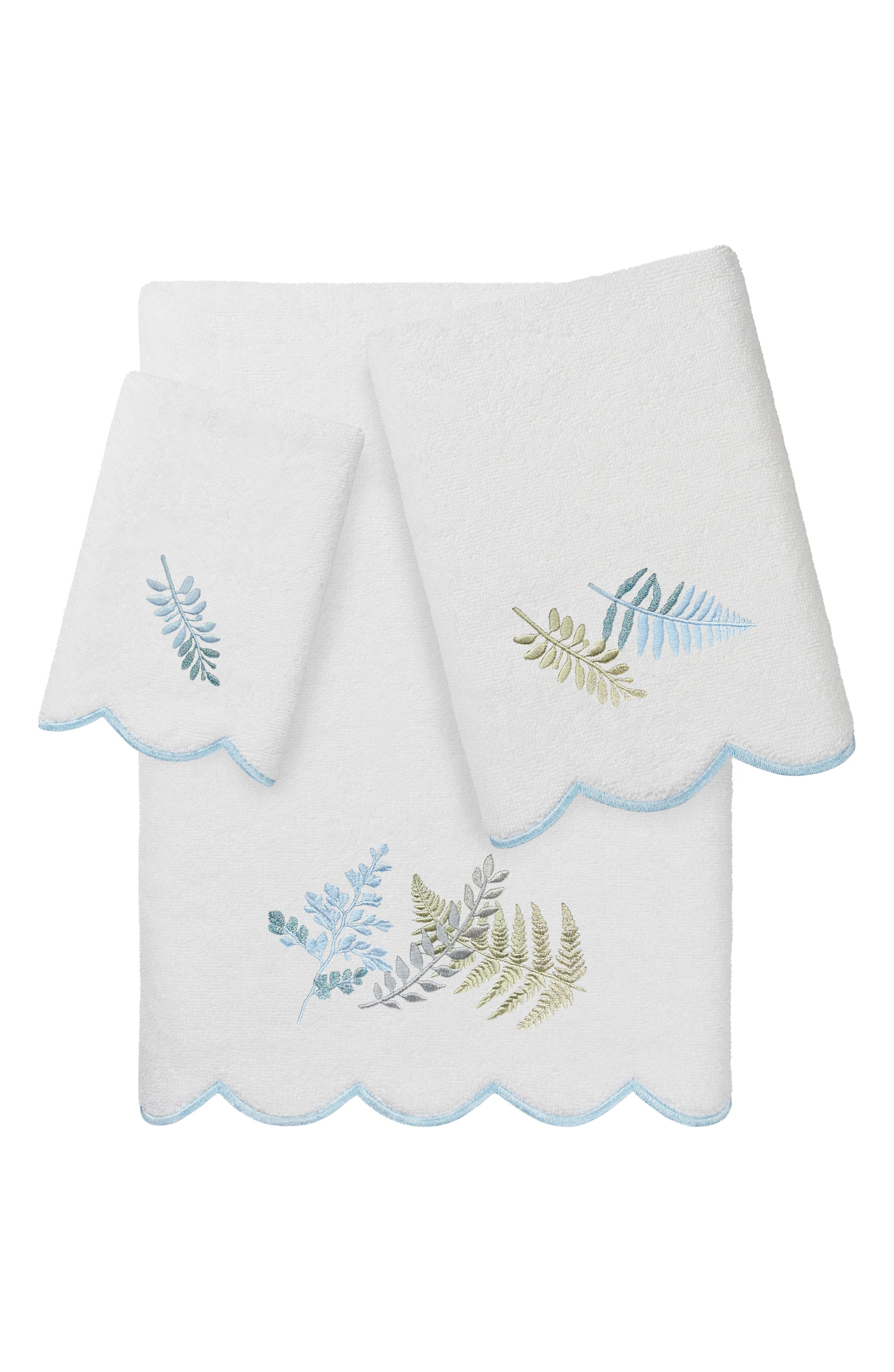 Fern Toss Scallop 3-Piece Towel Set