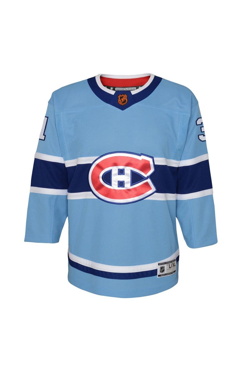 Outerstuff Youth Carey Price Light Blue Montreal Canadiens Special Edition 2.0 Premier Player Jersey, Alternate, color, 
