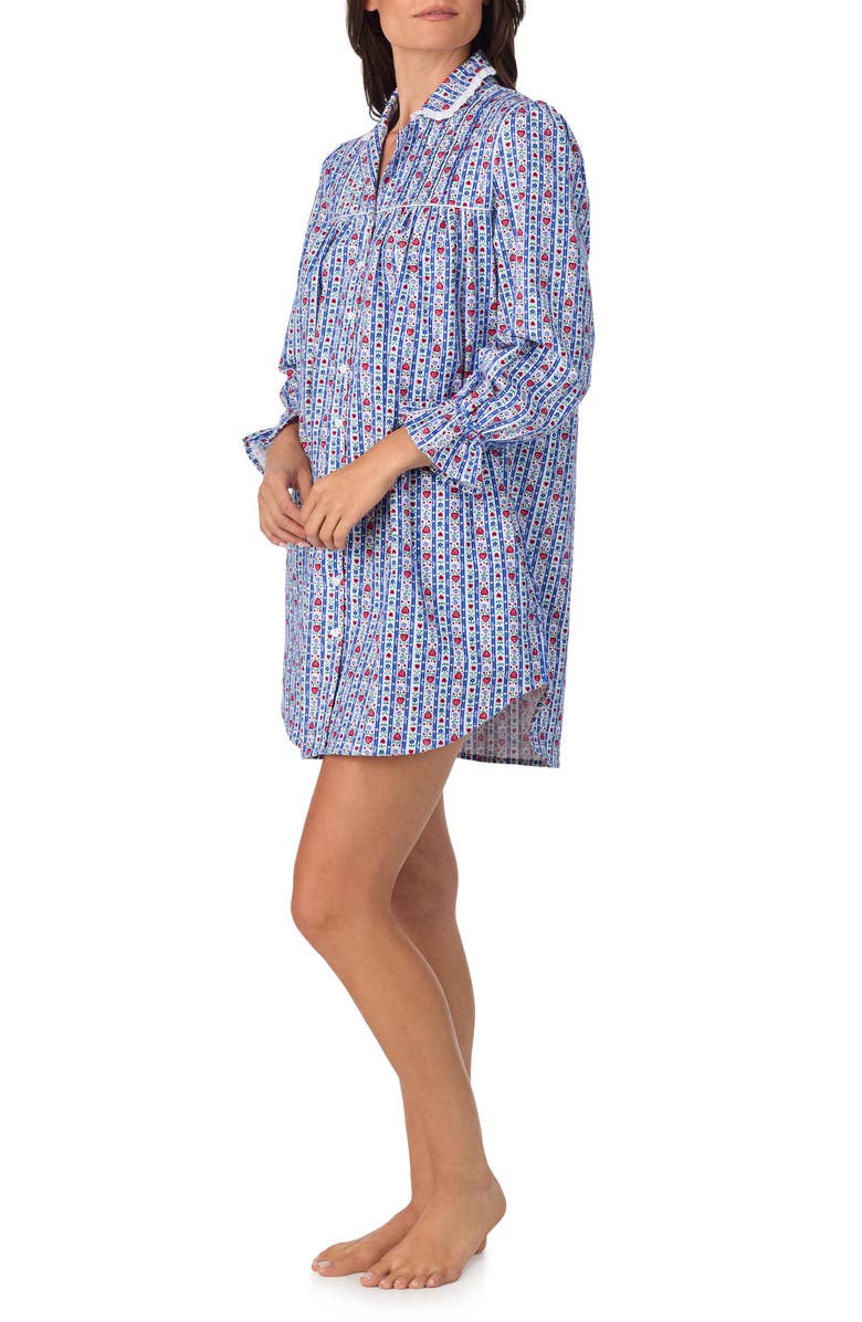 Lanz of Salzburg Flannel Nightgown, Alternate, color, Bluemulti