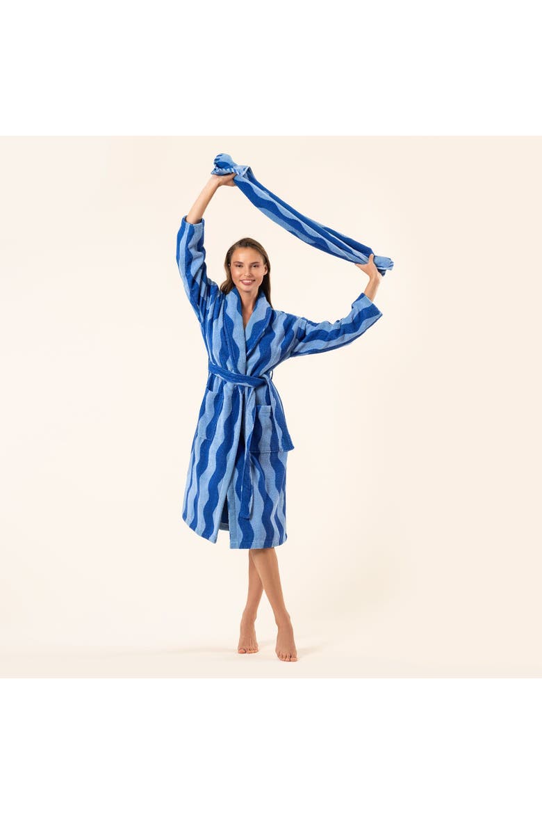 Tabea Cotton Bathrobe, Alternate, color, Blue