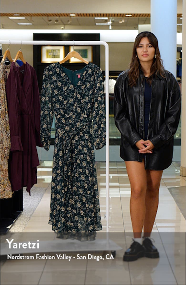 Floral Long Sleeve Handkerchief Hem Dress, sales video thumbnail