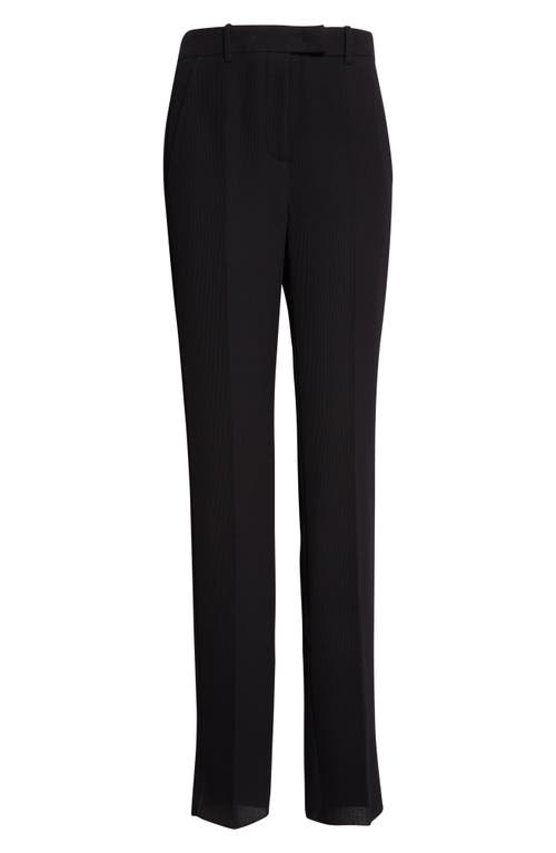 Emporio Armani Tech Waffle Straight Leg Pants In Black