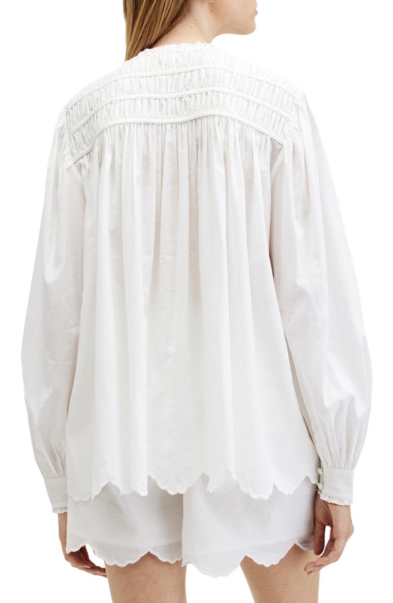 AllSaints Ettie Scalloped Hem Shirt, Alternate, color,