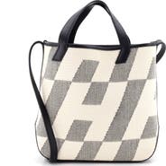 Pre-Owned Hermes Cabas H en Biais Tote Canvas with Leather 27