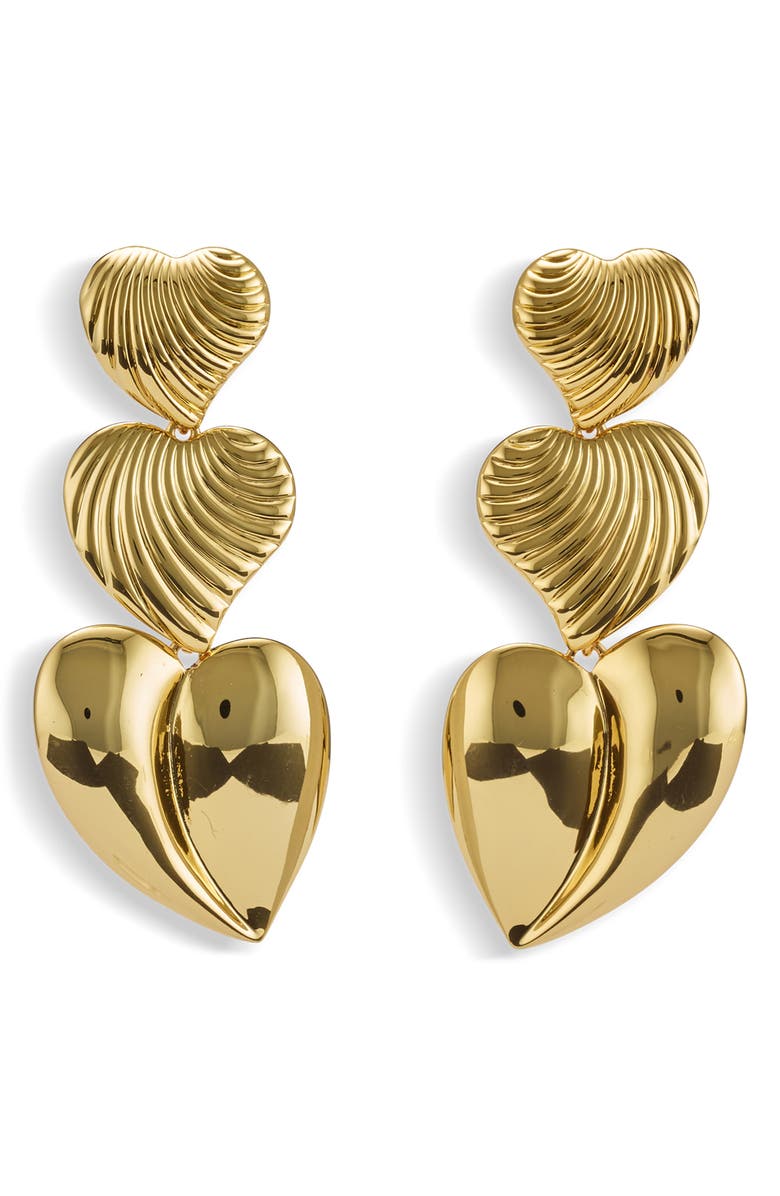 LELET NY Juliette Heart Drop Earrings, Main, color, Antique Gold
