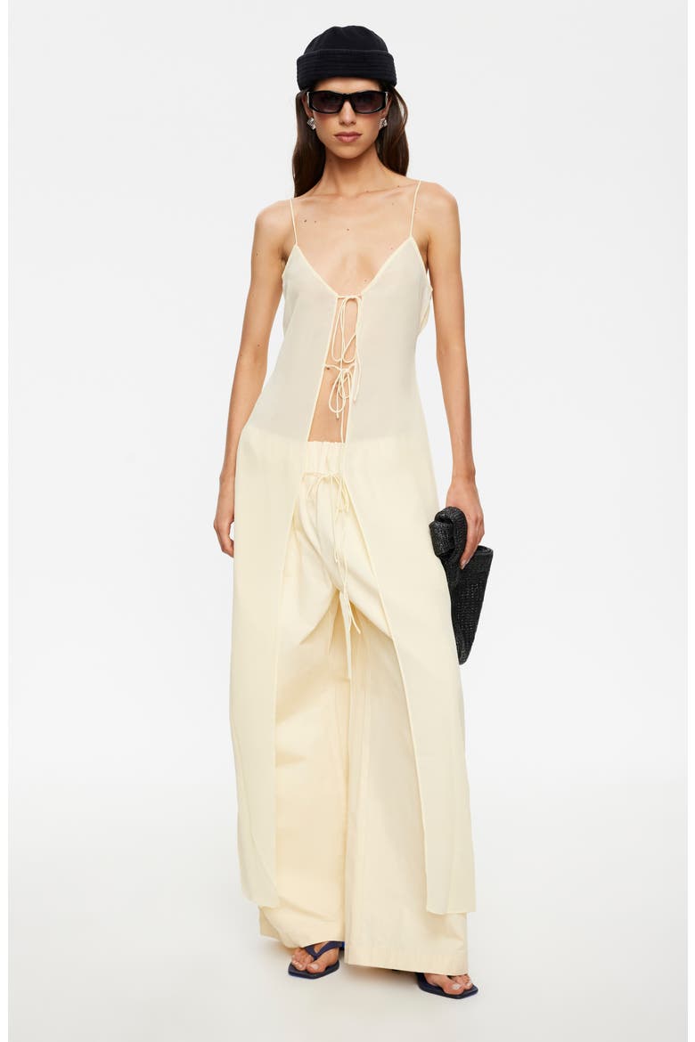 Dune Tie Front Maxi Camisole, Alternate, color, LEMONTINI