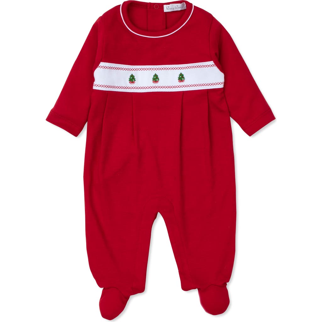 Kissy Kissy Holiday Pima Cotton Footie in Red