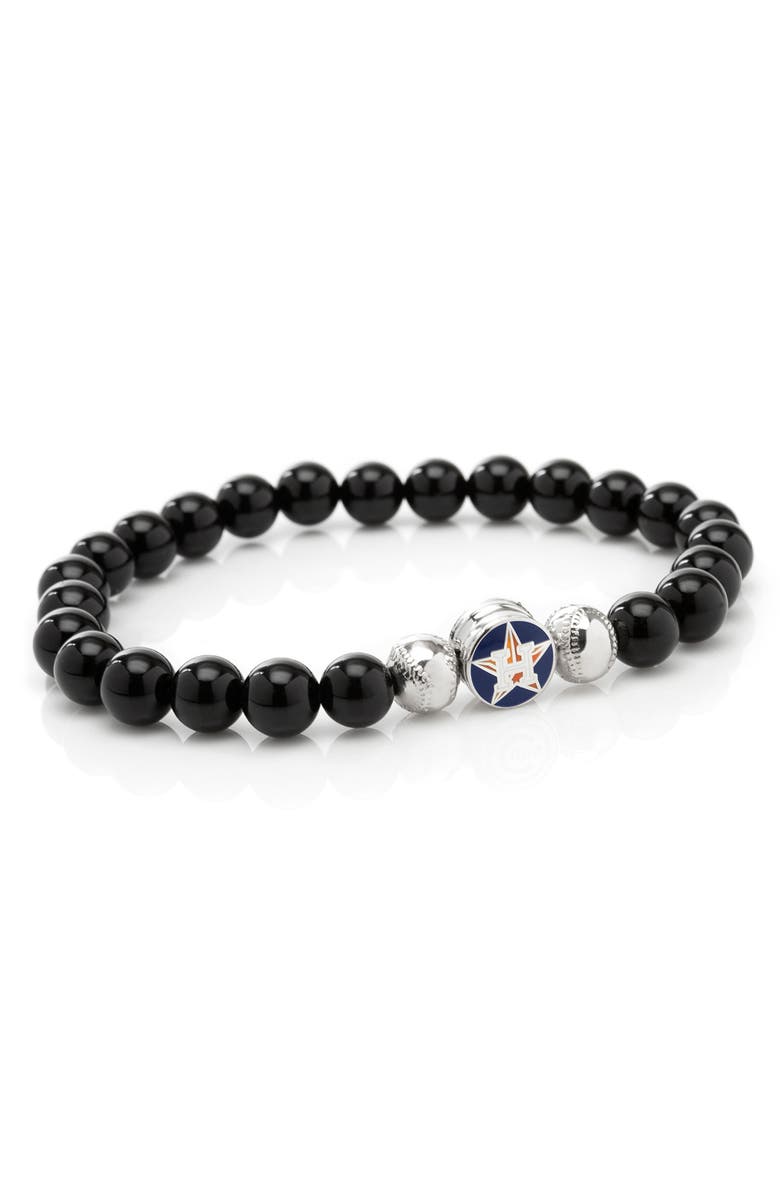 Cufflinks, Inc. MLB Baseball Astros Beaded Stretch Bracelet, Main, color, 