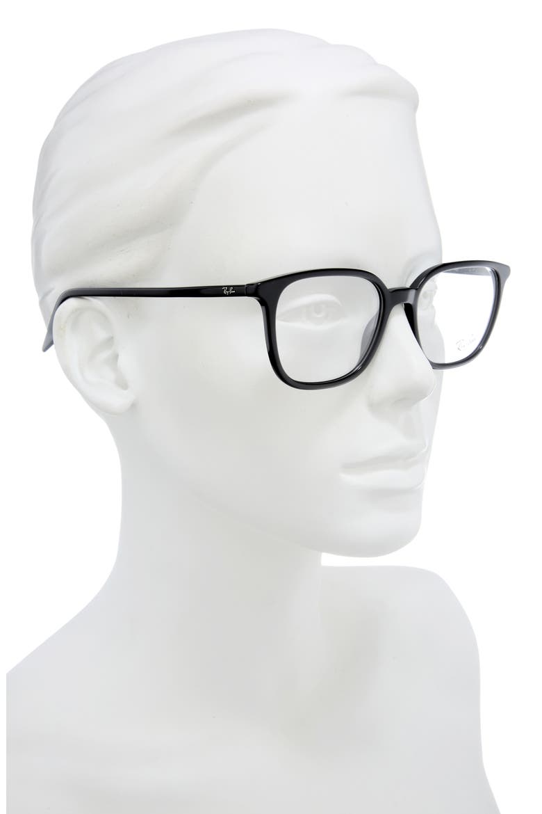 54mm Square Optical Glasses, Alternate, color, BLACK