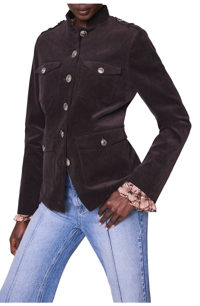 MINT VELVET Corduroy Military Jacket, Main, color, Brown