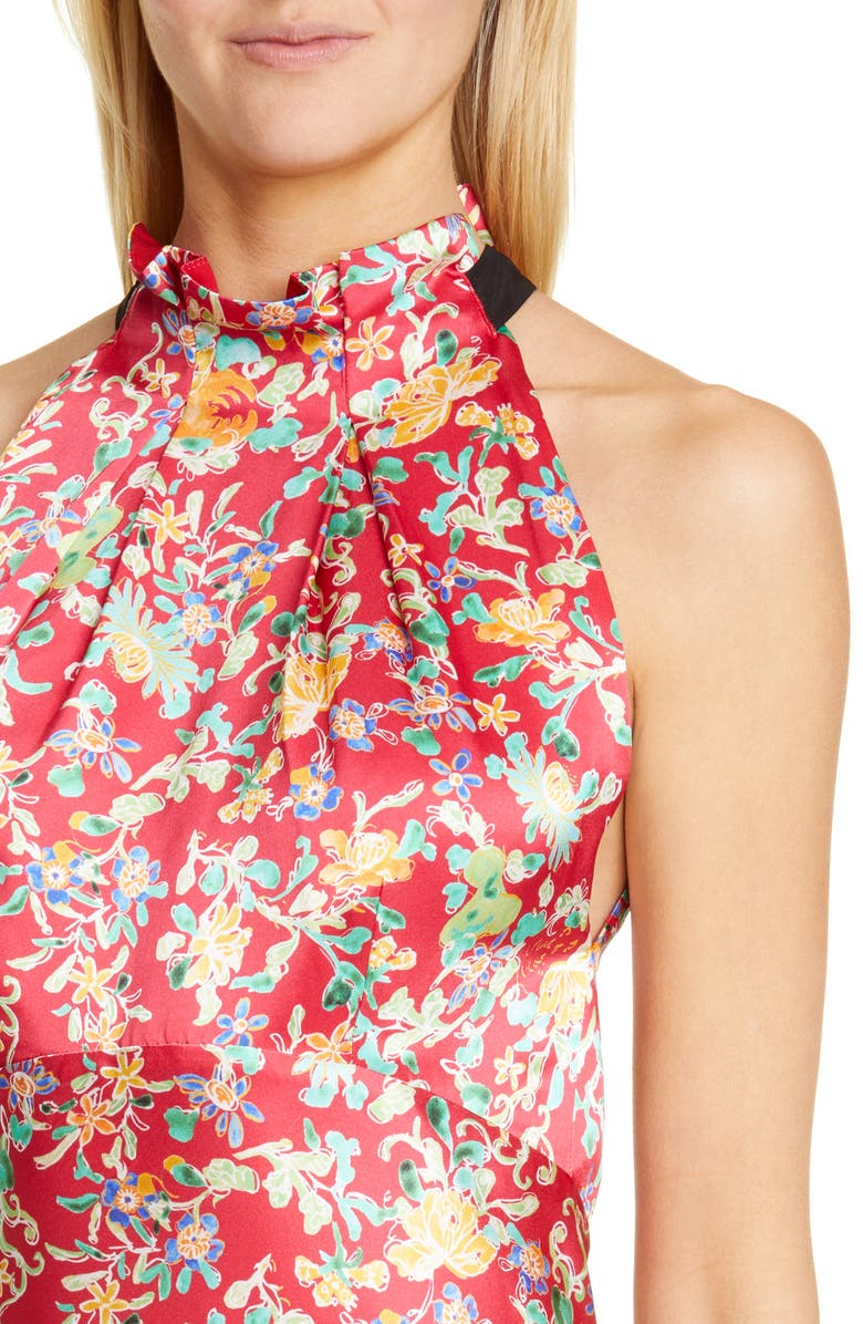 SALONI Michelle Silk Midi Dress, Alternate, color, 