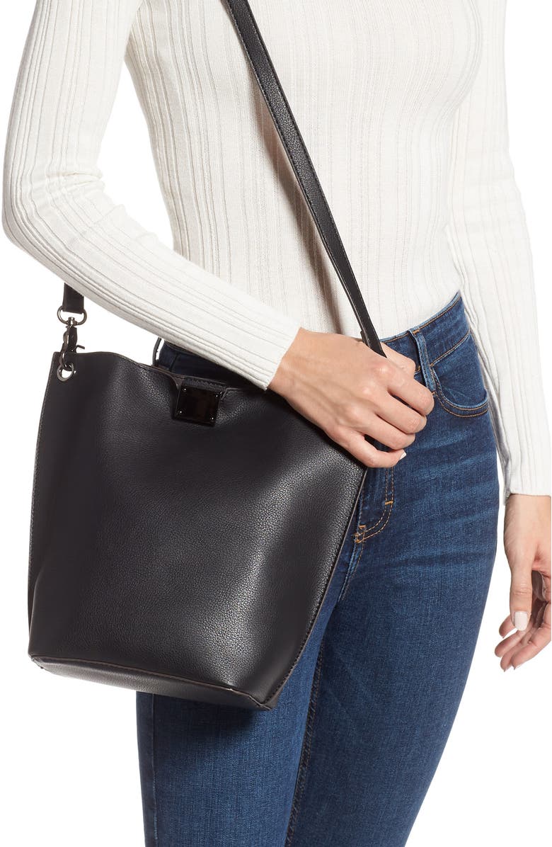 Sondra Roberts Faux Leather Bucket Bag, Alternate, color,