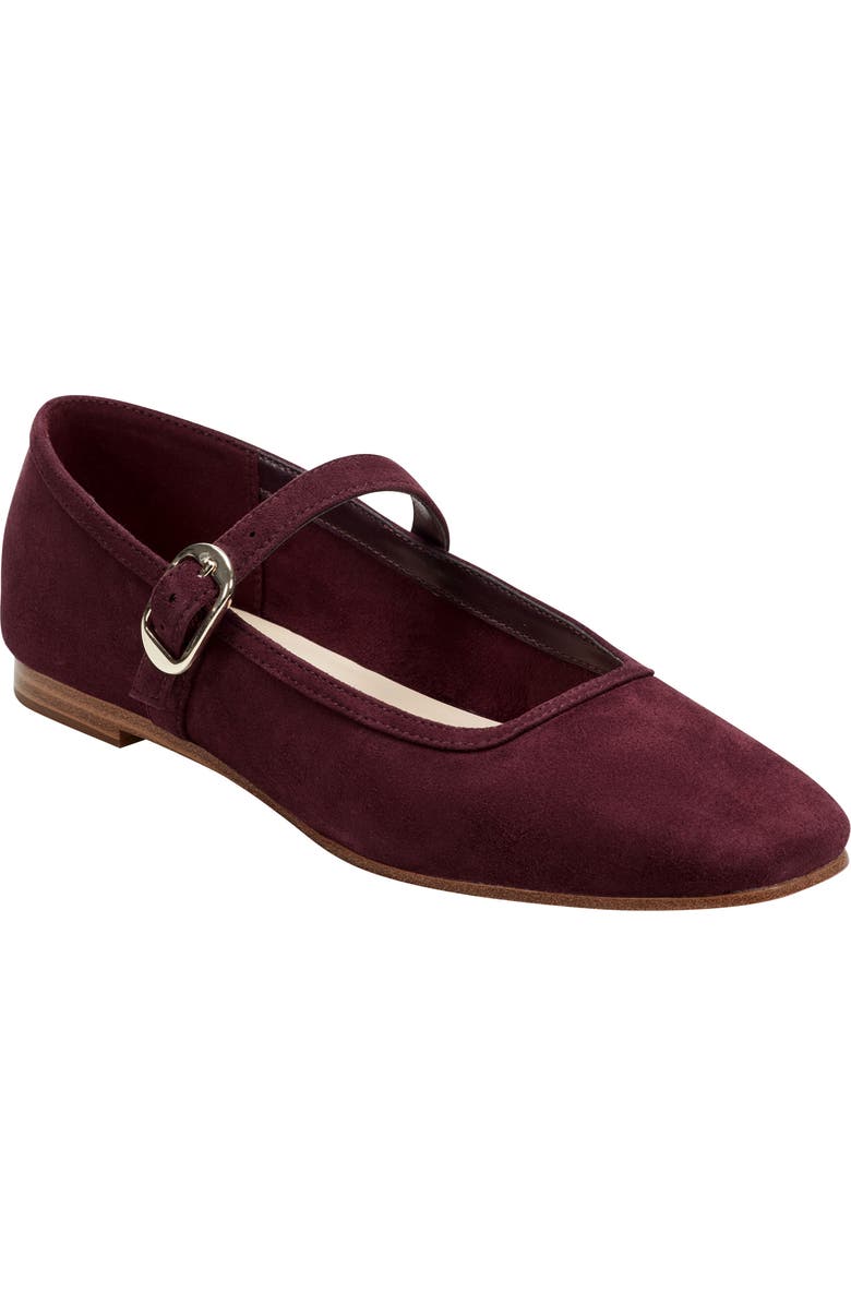 Marc Fisher LTD Garissa Mary Jane Flat, Main, color, Medium Red Suede