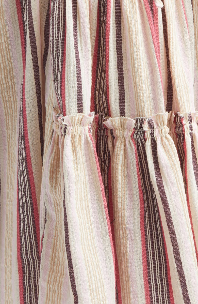 Burberry Lauren Stripe Long Sleeve Cotton Voile Minidress, Alternate, color, Neapolitan Pink Strp