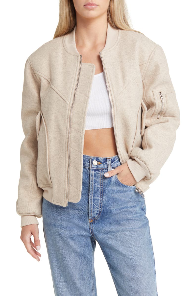 BLANKNYC Textured Bomber Jacket, Main, color, 