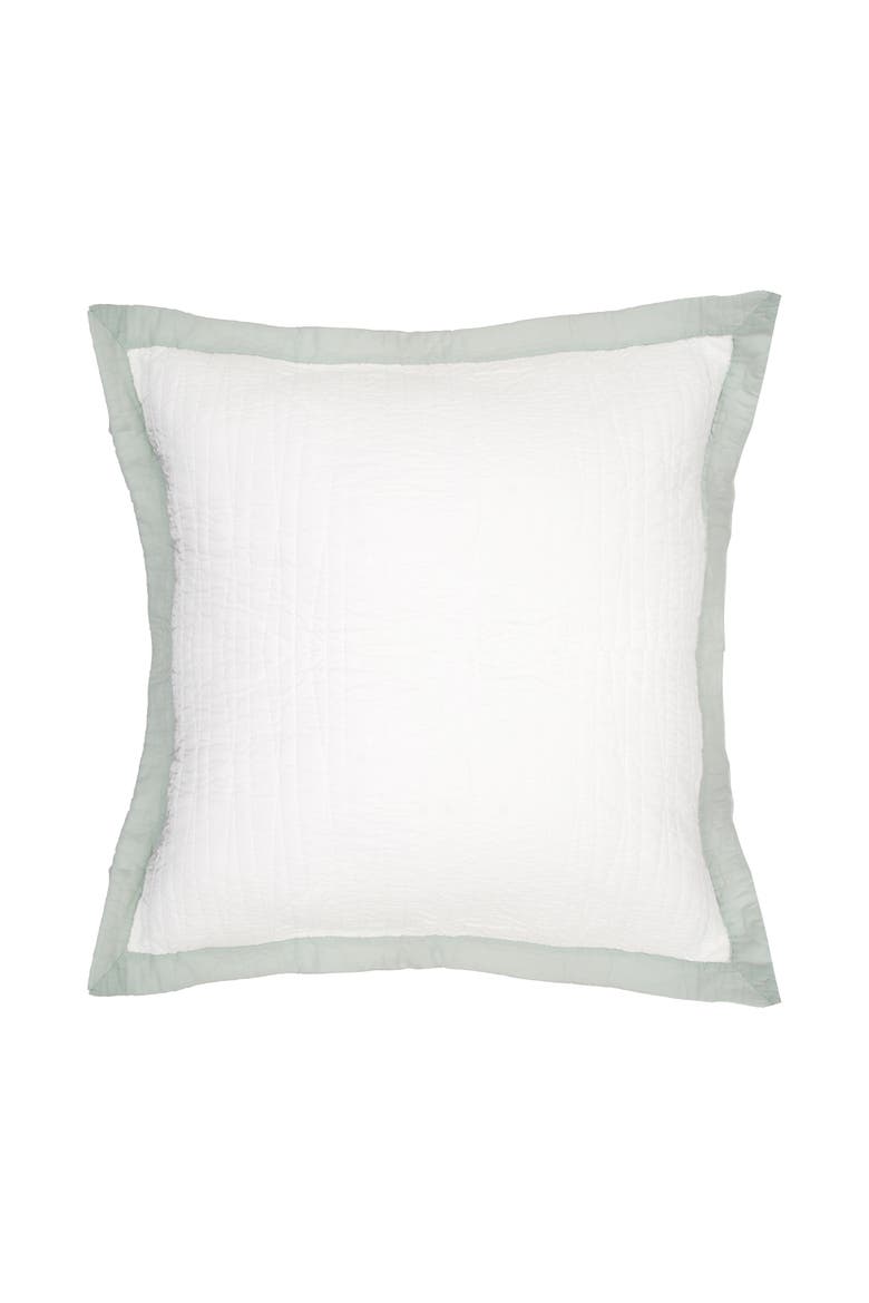 26" x 26" Kinsley Sea Glass Cotton Euro Sham - Machine Washable, Main, color, Green