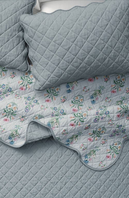 Woven & Weft Floral Scalloped Cotton Quilt & Sham Set In Spring Petals Lavender