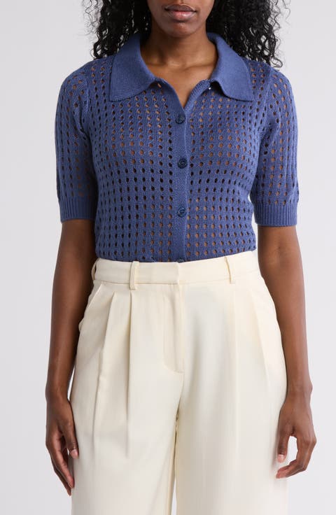 Zena Short Sleeve Button-Up Cardigan