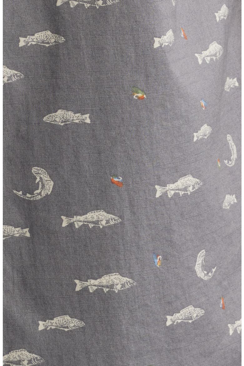 Shoreline Short Sleeve Cotton Button-Up Shirt, Alternate, color, FISH GREY