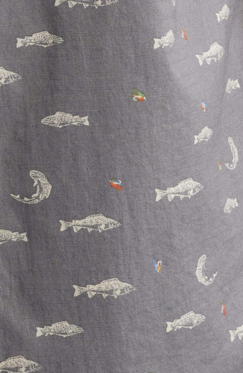 Pendleton Shoreline Short Sleeve Cotton Button-Up Shirt, Alternate, color, Fish Grey