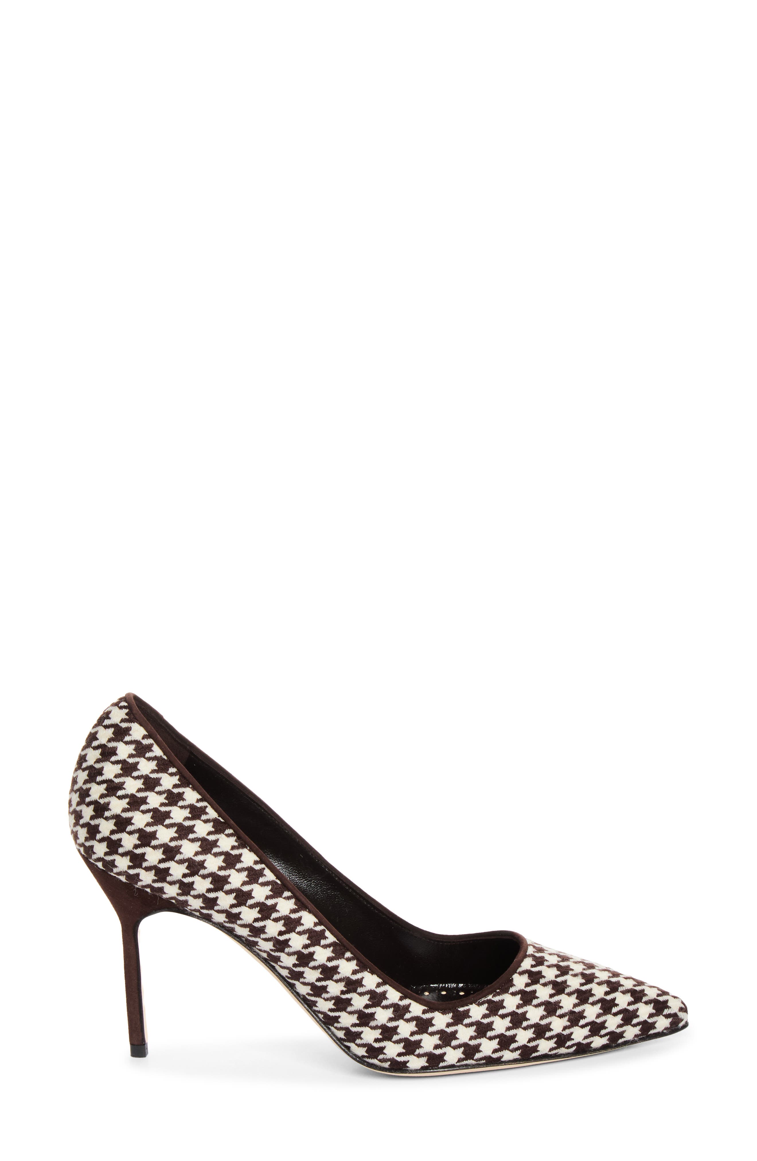 BB Pointed Toe Pump, Alternate, color, DARK BROWN/ CREAM