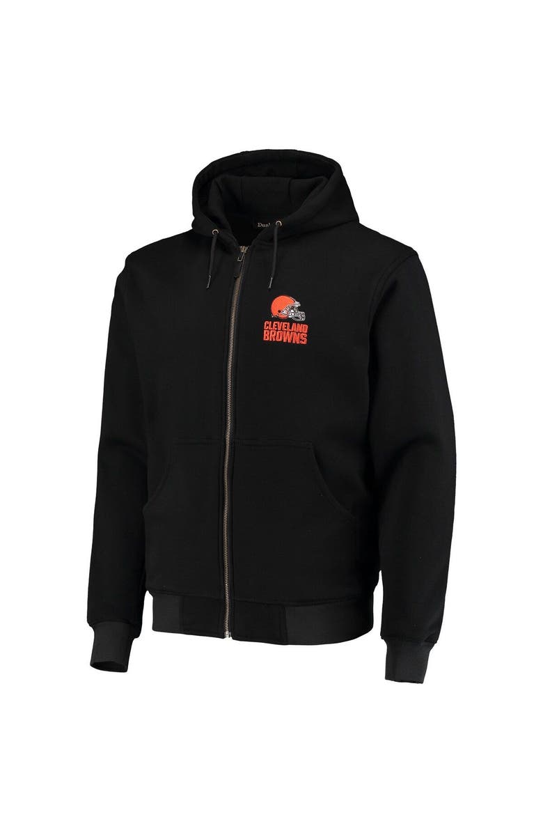 DUNBROOKE Men's Dunbrooke Black Cleveland Browns Craftsman Thermal-Lined Full-Zip Hoodie, Alternate, color, Black