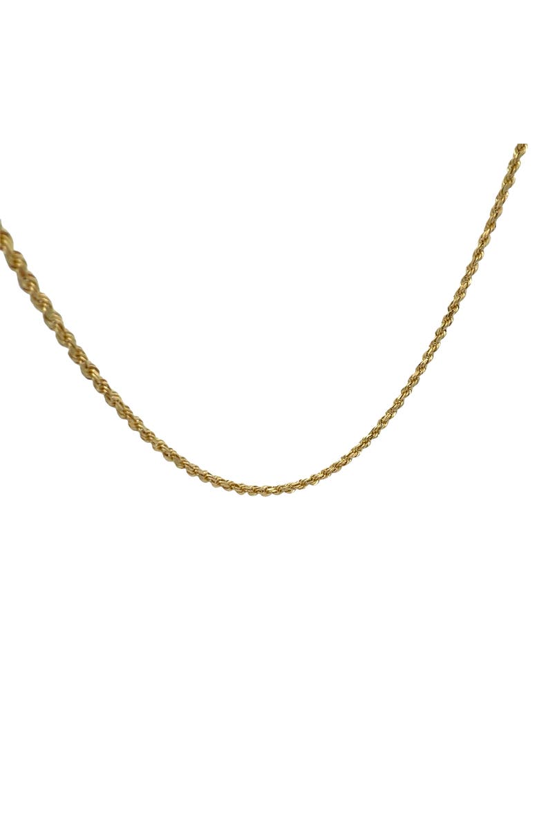 Ancona Jewelry 14K Plain Rope 2.4mm 20in Chain Necklace, Alternate, color, Yellow Gold