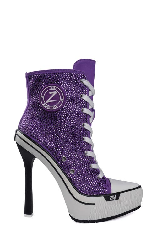 Zigi Adiel Platform Bootie In Purple