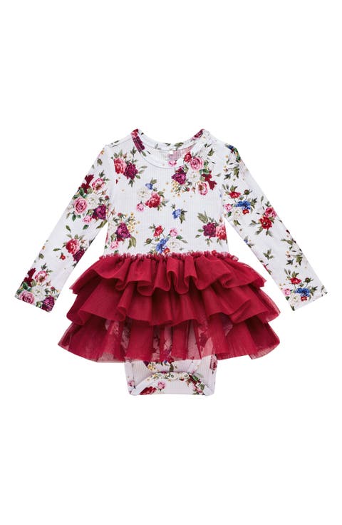 Philippa Floral Long Sleeve Tulle Tutu Dress (Baby)