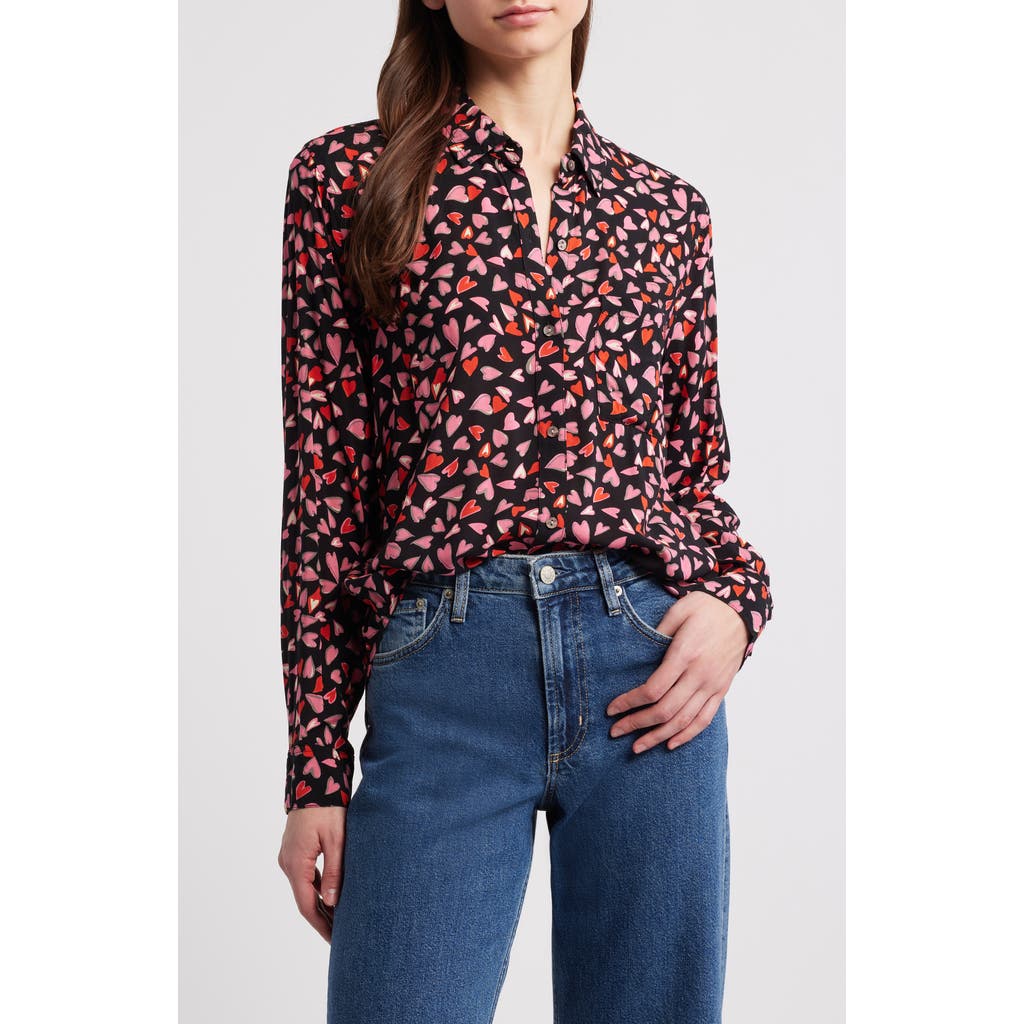 Rails Josephine Love Struck Shirt Col: Red/pink, Size: L In Love Struck