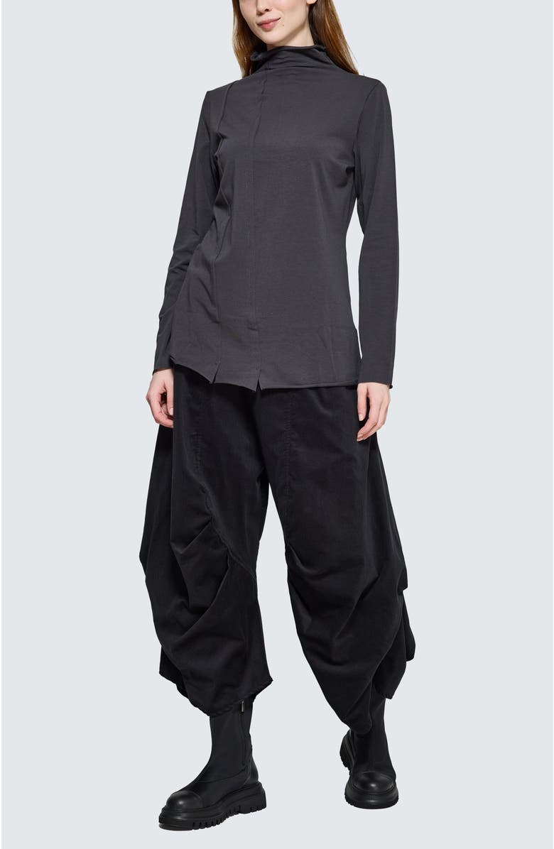 LUUKAA Noira Pleated Balloon Pants, Alternate, color, Black