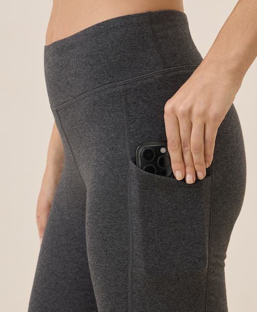 Pact On The Go-to Pocket Legging Made With Organic Cotton In Charcoal Heather