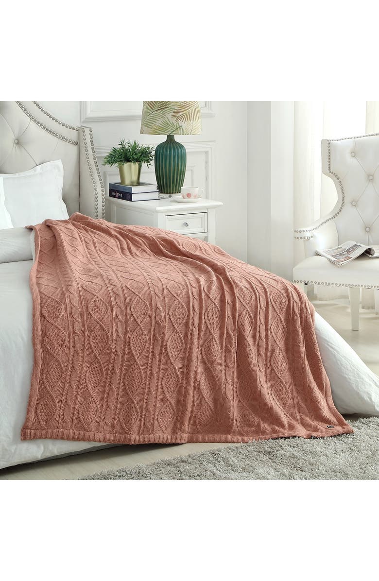 INSPIRED HOME Cozy Tyme Zaim Cable Knit Throw, Alternate, color,