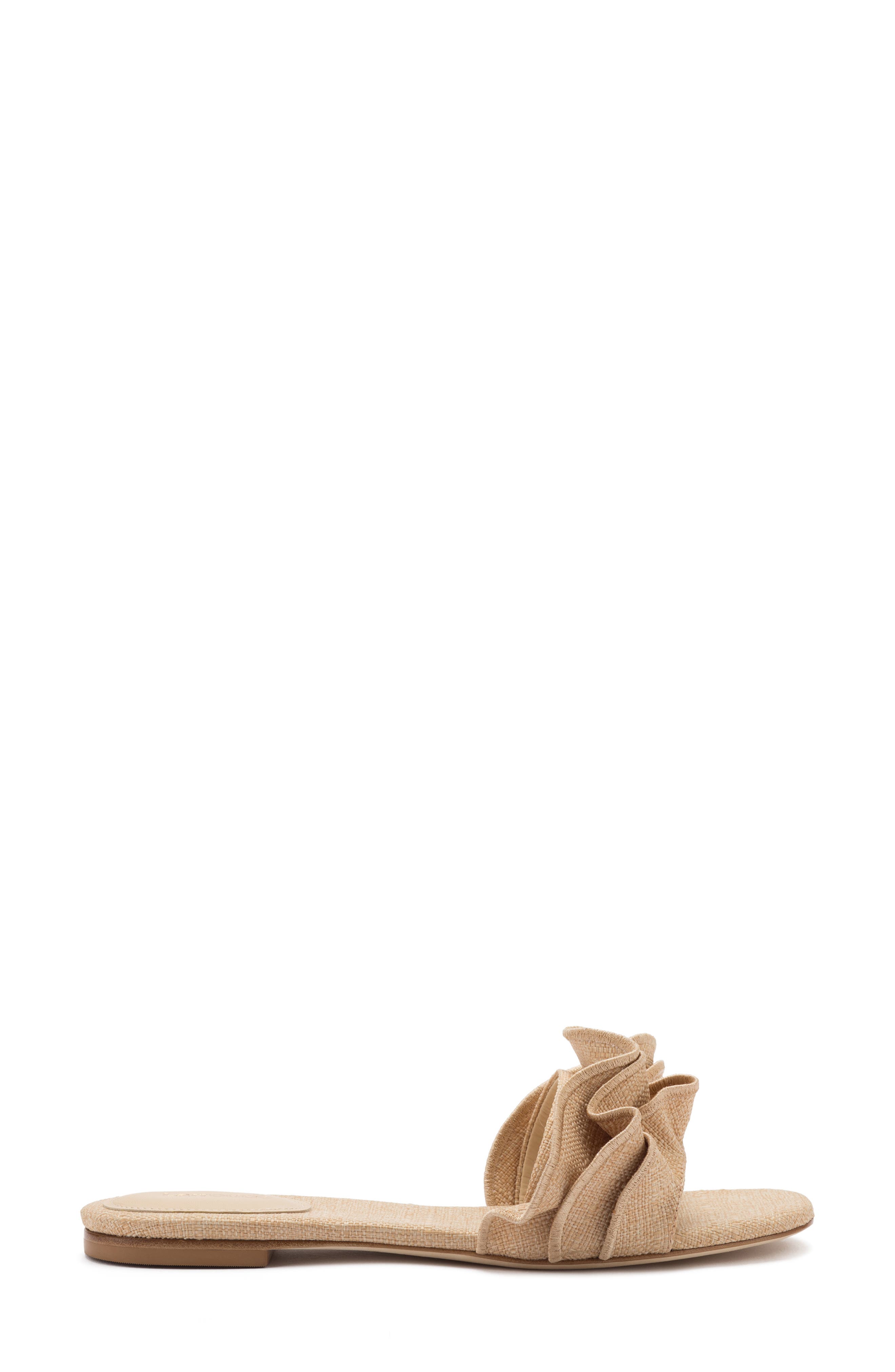 Ivy Ruffle Flat Mule, Alternate, color, BEIGE
