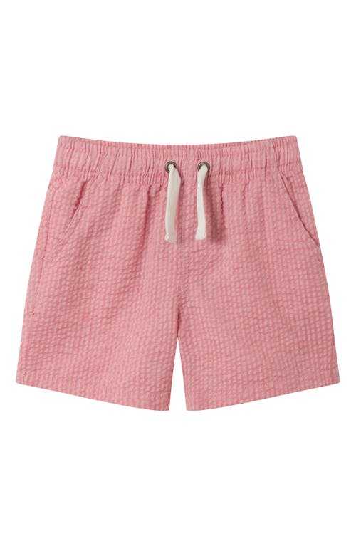 Andy & Evan Seersucker Drawstring Shorts In Coral