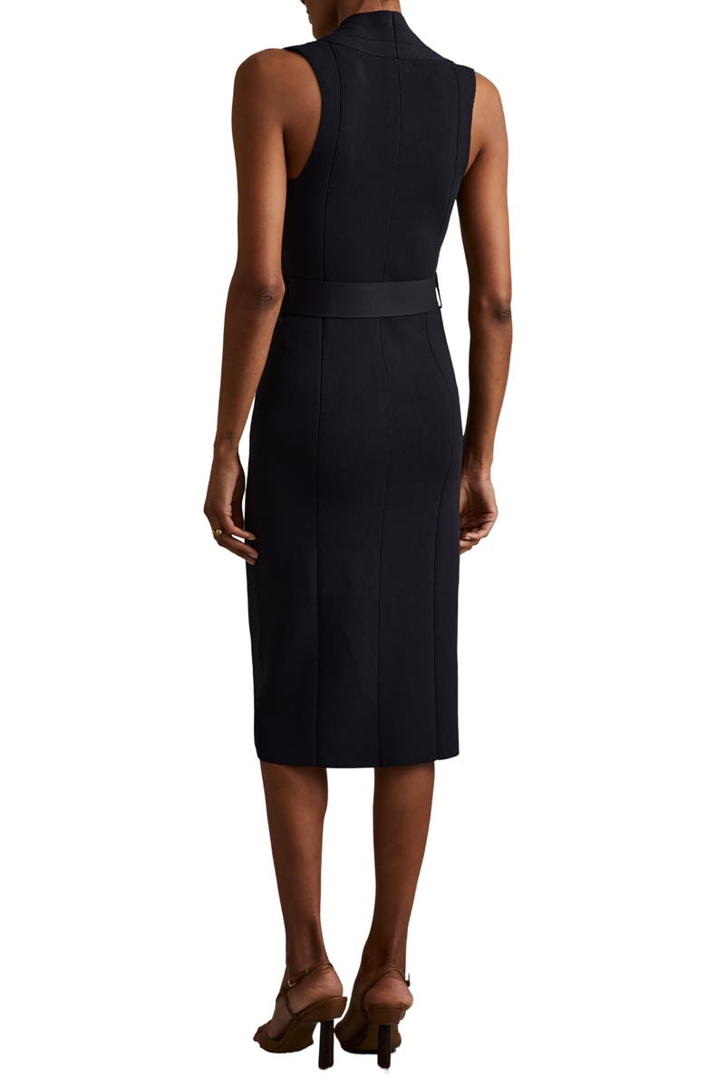 Reiss Ella Belted Sleeveless Sweater Dress, Alternate, color, Navy