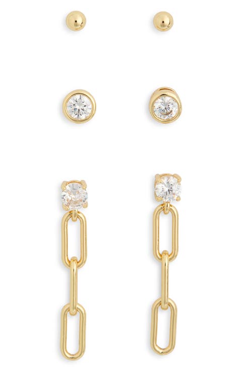 Set of 3 Stud & Drop Earrings