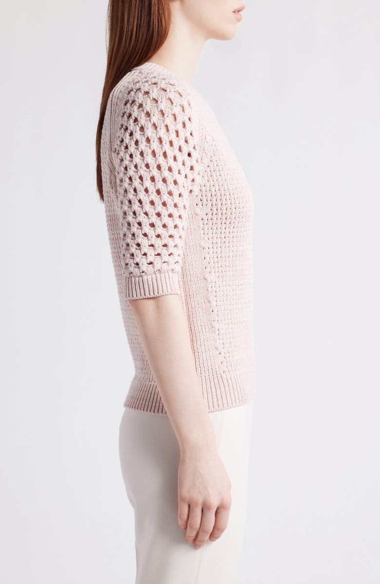 BOSS Funima Cotton Blend Crochet Sweater, Alternate, color, Crystal