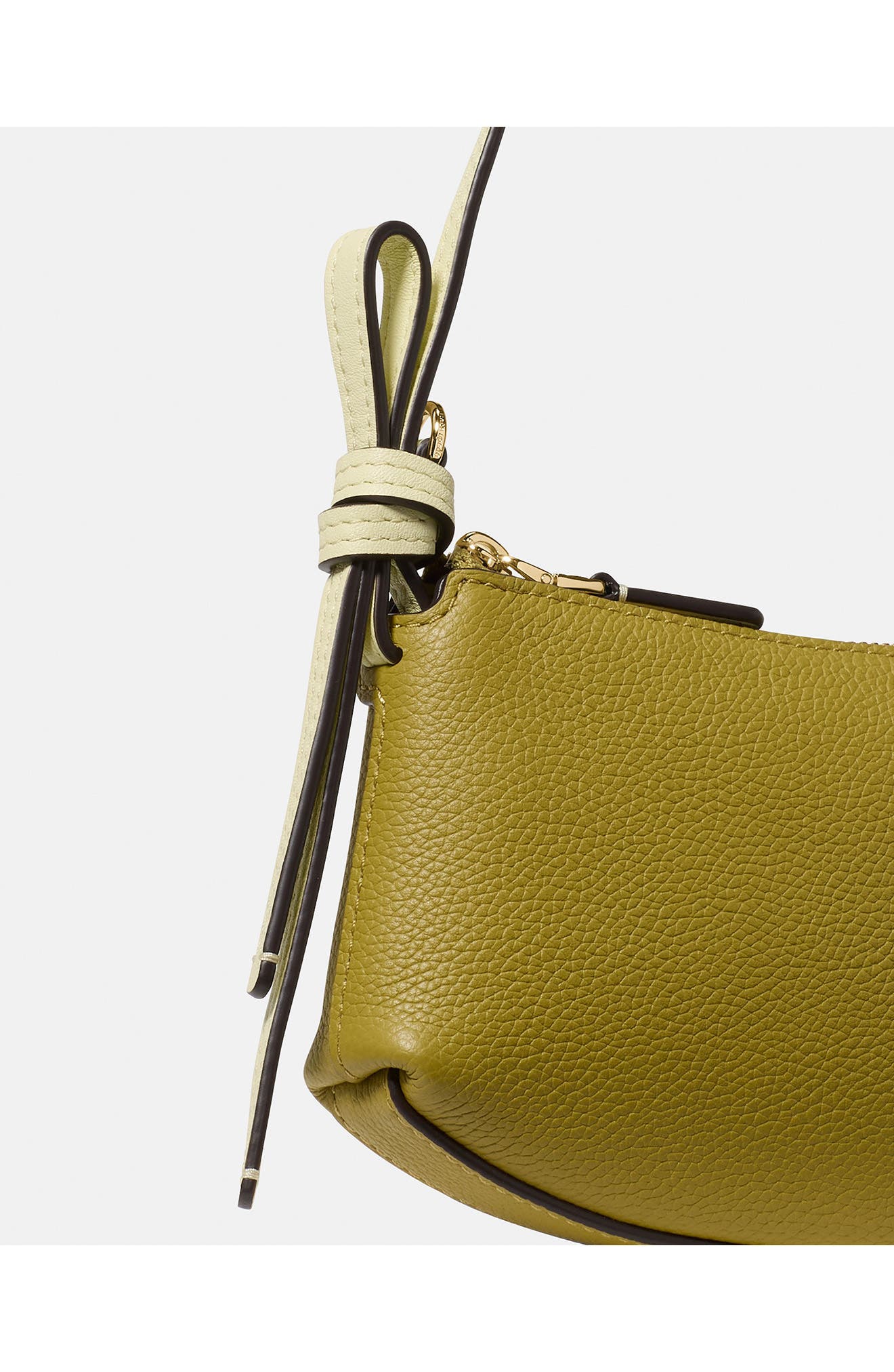 Kate Spade New York loop colorblock pebble leather pochette shoulder bag, Alternate, color, Laurel Leaf