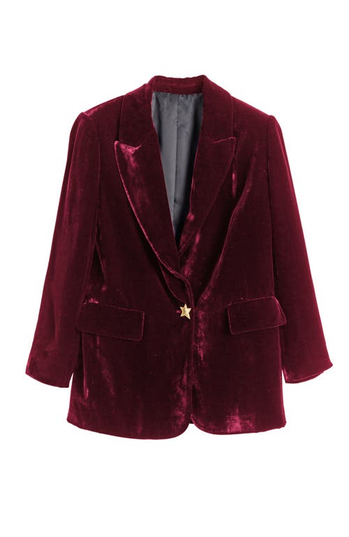 Chinti & Parker Viscose Velvet Jacket In Burgundy