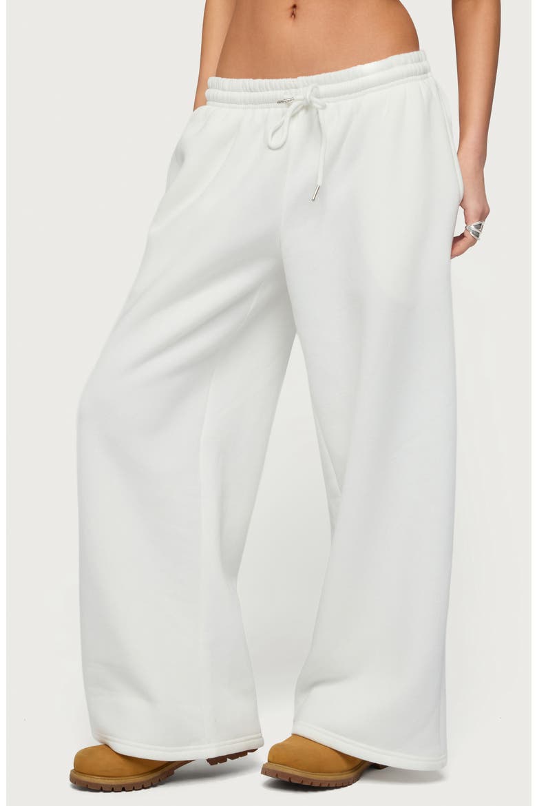 Kamari Low Rise Wide Leg Sweatpants, Alternate, color, WHITE