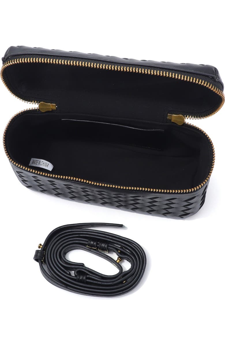 Adornia Black Woven Top Handle Bag, Alternate, color, Black