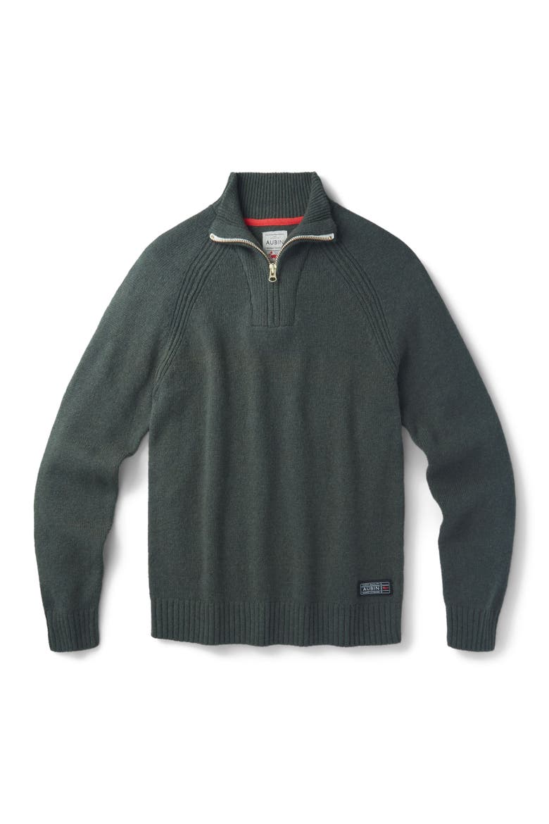 Pelham Zip Neck Sweater, Alternate, color, Dark Green