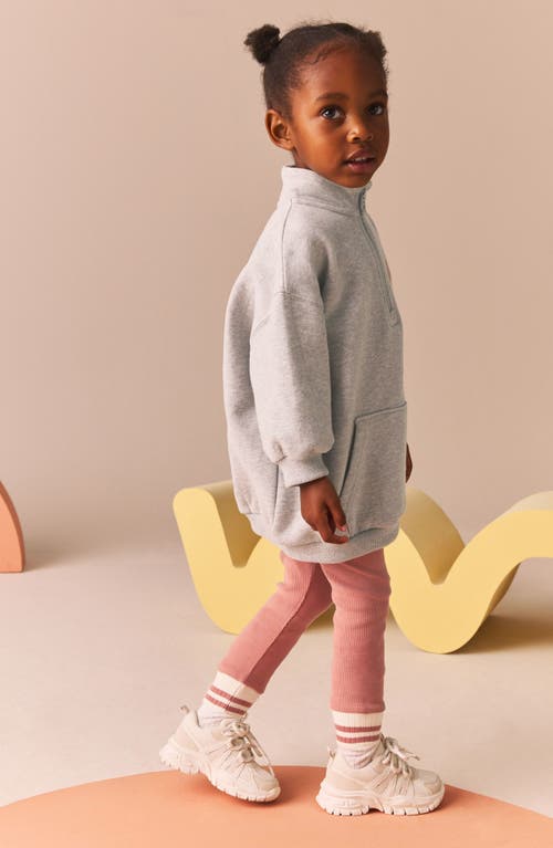 Next Kids' Half Zip Sweatshirt & Leggings Set In Grey